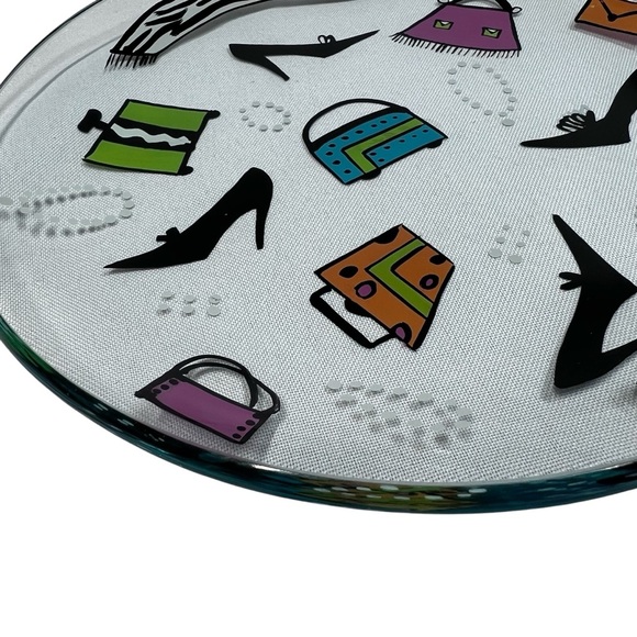 LOLITA Shopping Spree Collection Hand-painted Glass Fashion Plate 8" X 8" - Picture 6 of 15